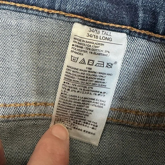 Banana Republic NWOT Cropped Raw Hem Medium Wash High Rise Slim Size 34/18 TALL - Picture 7 of 8